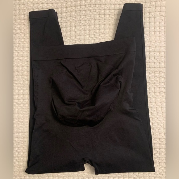 Maternity Leggings with Pockets Non-See-Through Large black EUC - Picture 6 of 8